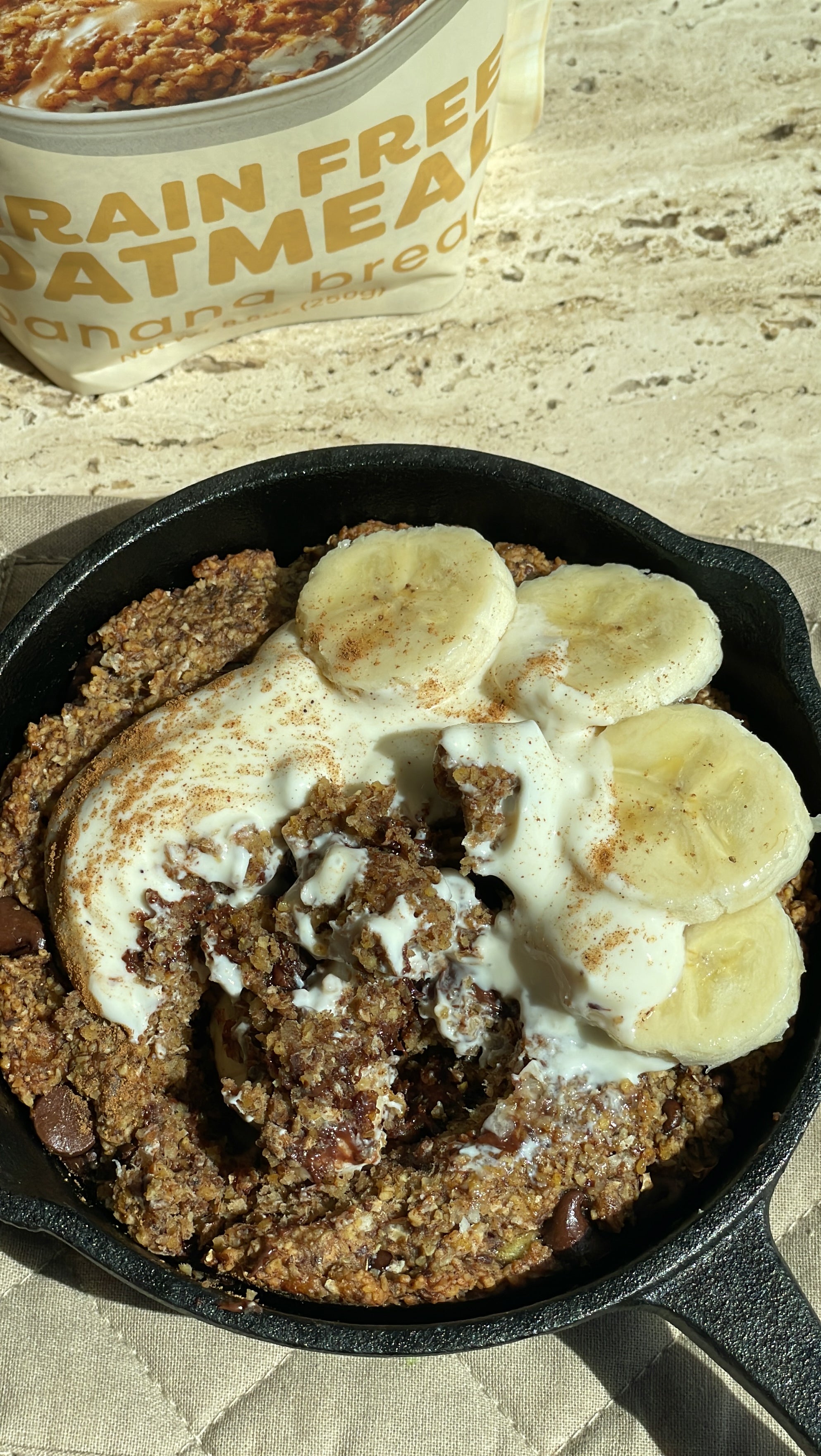 Banana Chocolate Chip Cookie Skillet